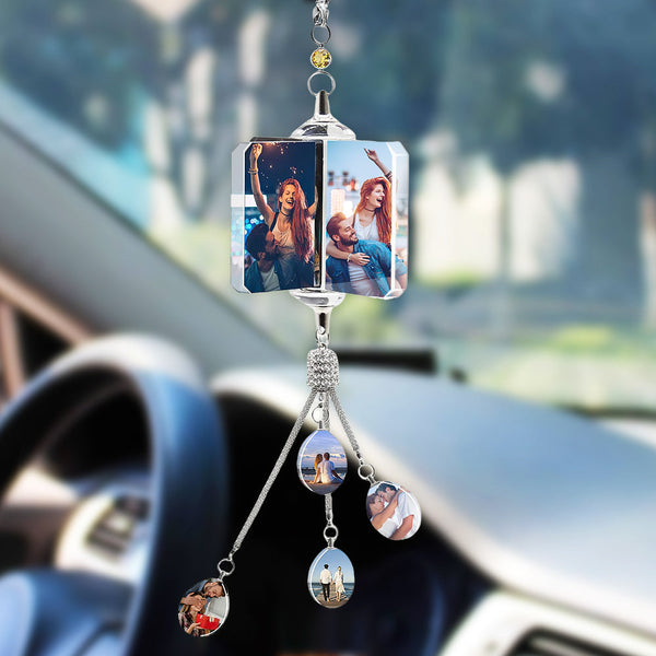 Custom Crystal Keychain Personalized Photo Keychains Gift for Him