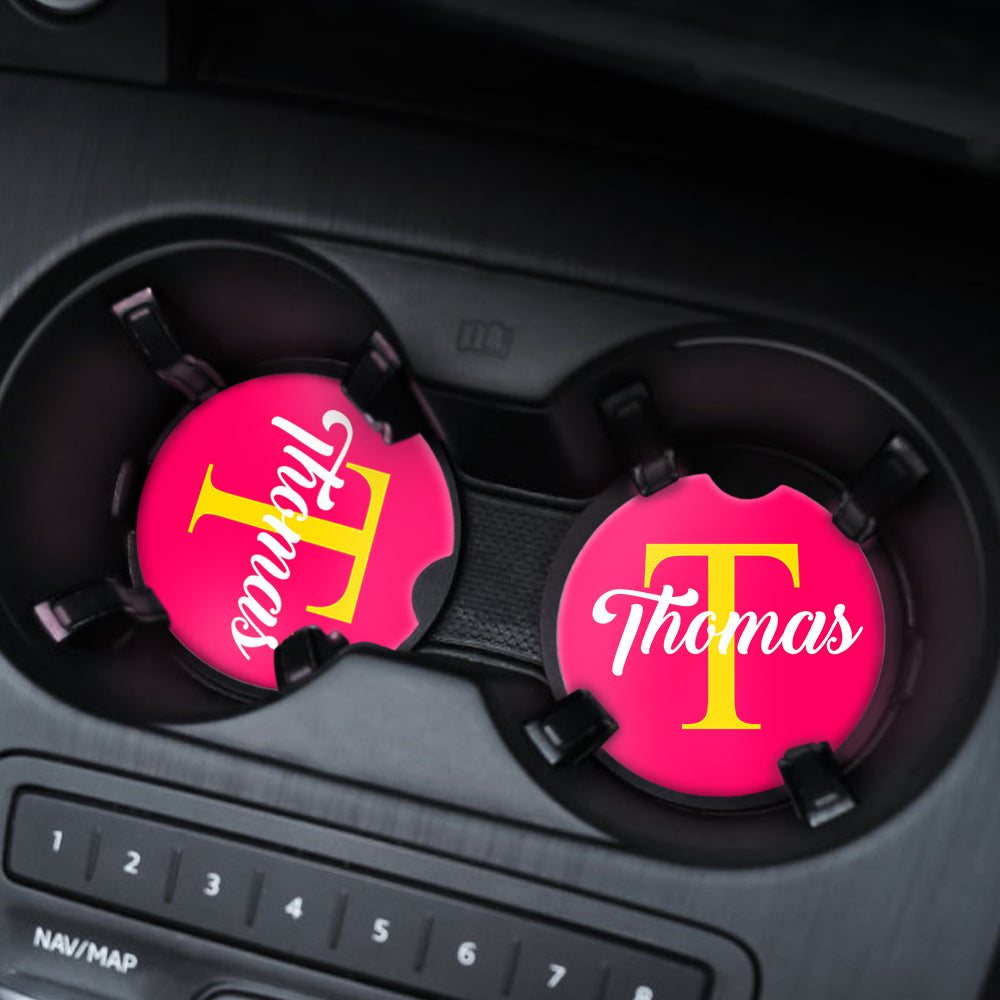 Personalized Car Cup Holder Coasters For Him Her