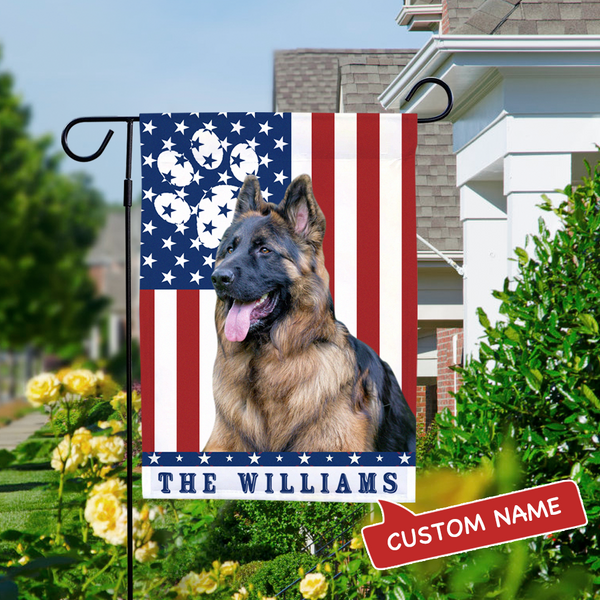Custom Outdoor Dog Photo With Your Text Garden Flag (12.5in x 18in)