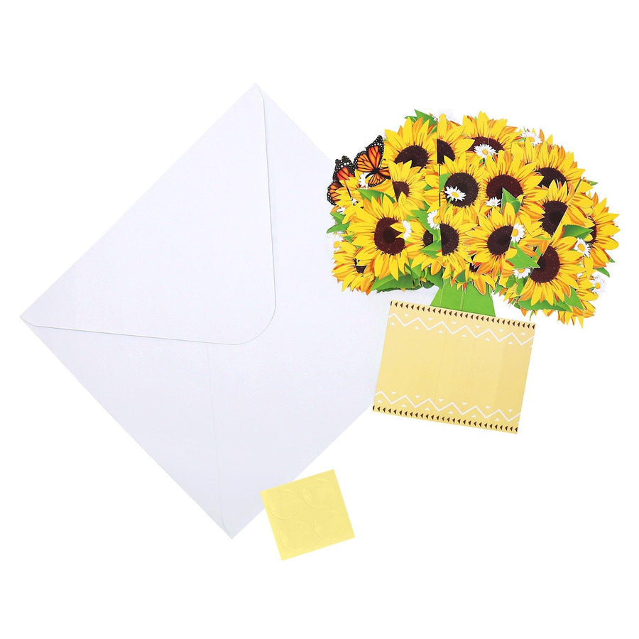 Sunflower Paper Bouquet Flower Bouquet Pop up Card for Mother's Day