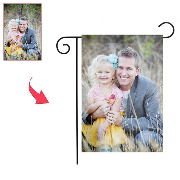 Mother's Day Gift Custom Mother And Daughter Photo Outdoor Garden Flag (12in x 18in)