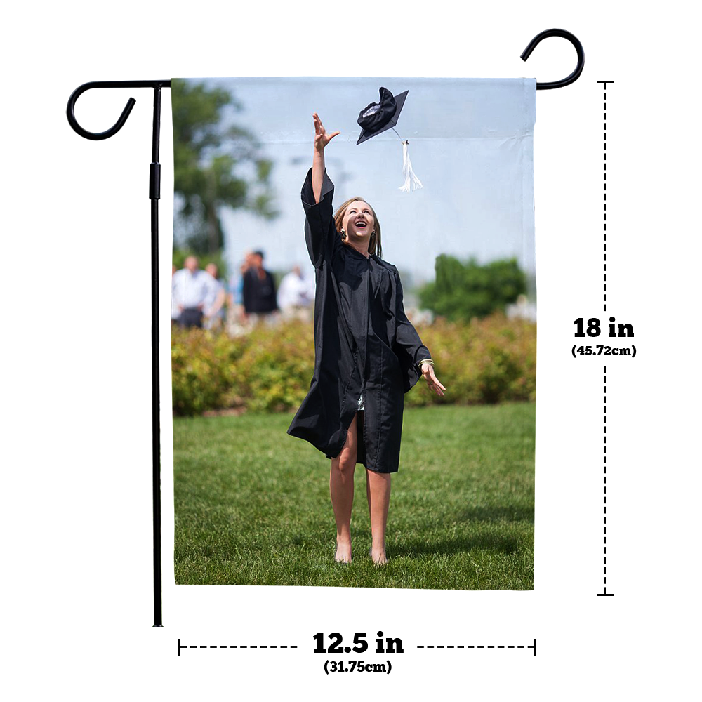 Personalized Garden Flags Graduation Photo Outdoor Family Courtyard Flag Graduation Decorations 2021 (12in x 18in)