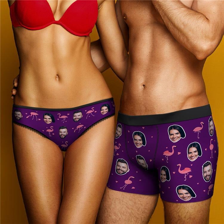 Buy Couples Underwear Matching Set, Custom Face Boxers & Panties