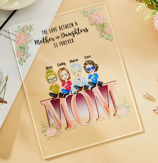 Gifts for Mom Custom Acrylic Plaque Mother and Children Best Friends