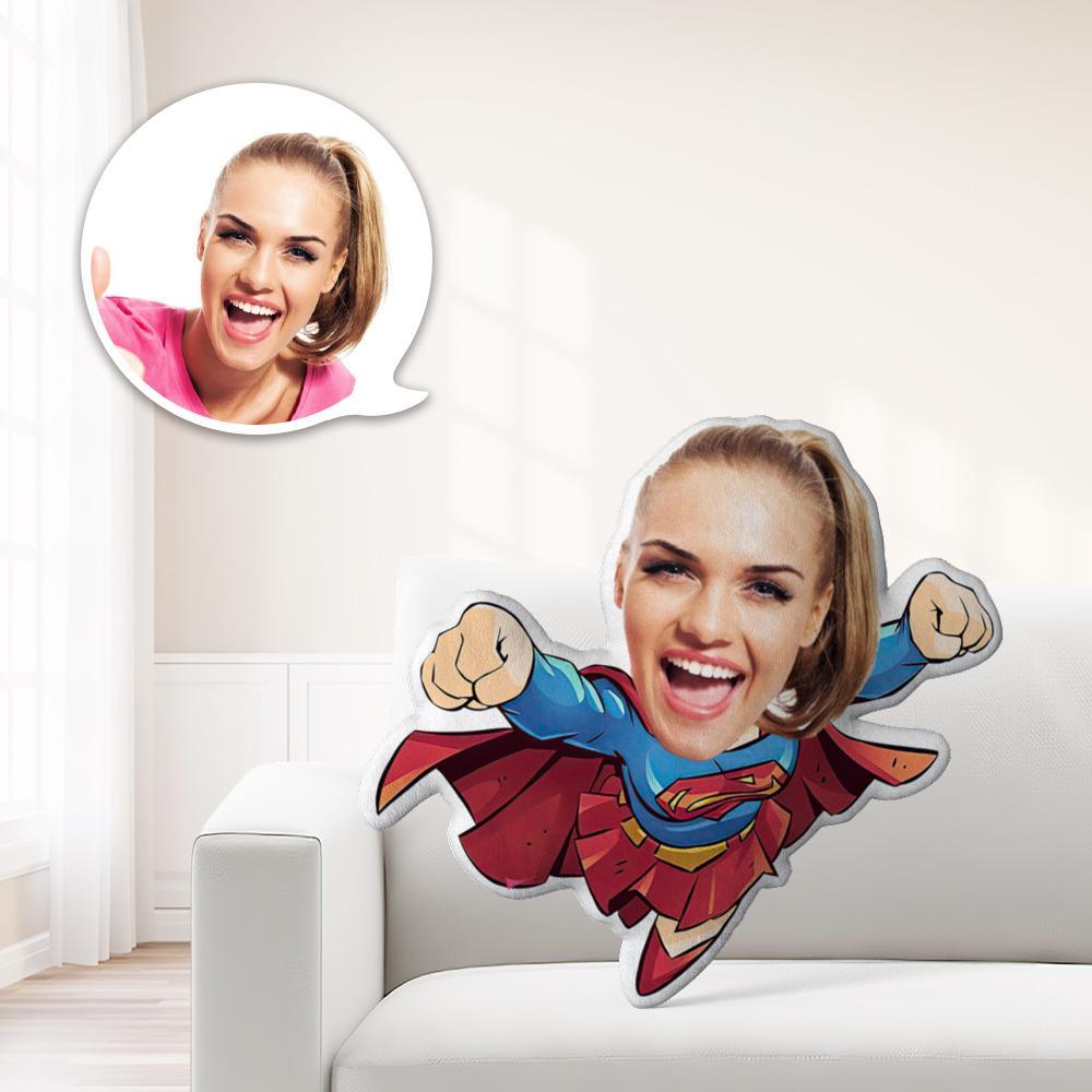 Personalized Photo My face on Pillows Custom Minime Dolls Gag Gifts Toys Superhero Girl Costume
