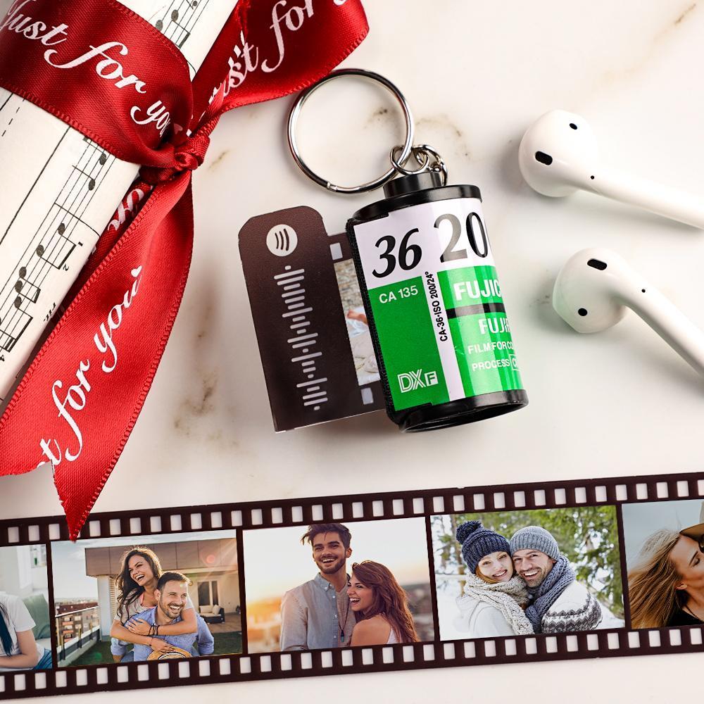 Spotify Code Scannable Custom Camera Roll Keychain Christmas Gift for Love 5-20 Pictures