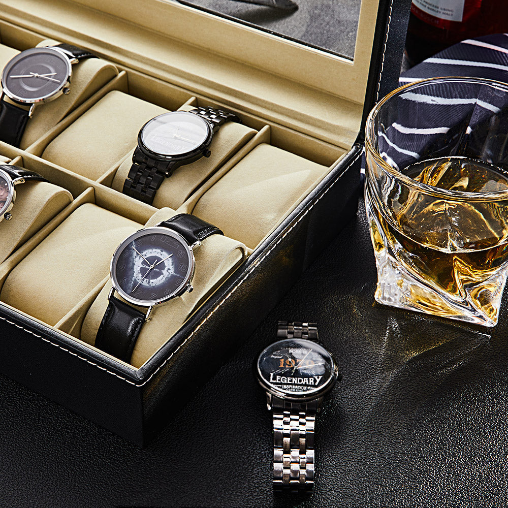 Personalized Watch Boxes - Holds 12 Watches, Watch Case, Watch Organizer, Watch Storage, Engraved, Monogram, Custom Designs