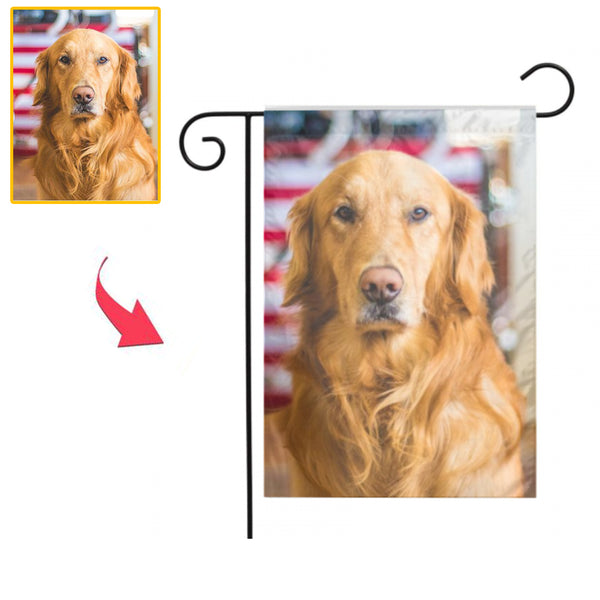Custom Dog Photo Outdoor Garden Flag  (12in x 18in)