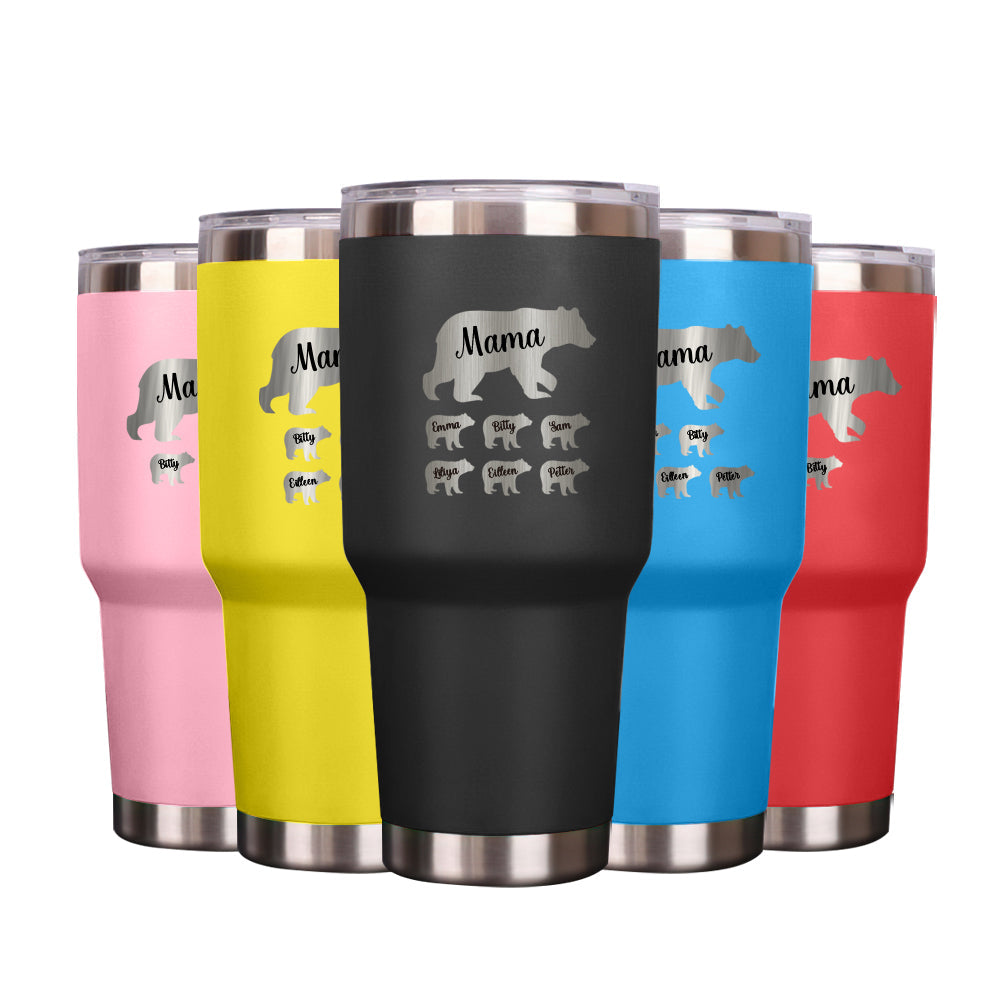 Personalized Mama Bear Tumbler Travel Mug Gift for Mother's Day Gift for Mom Grandma