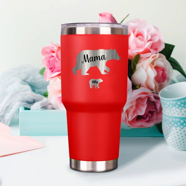 Personalized Mama Bear Tumbler Travel Mug Gift for Mother's Day Gift for Mom Grandma