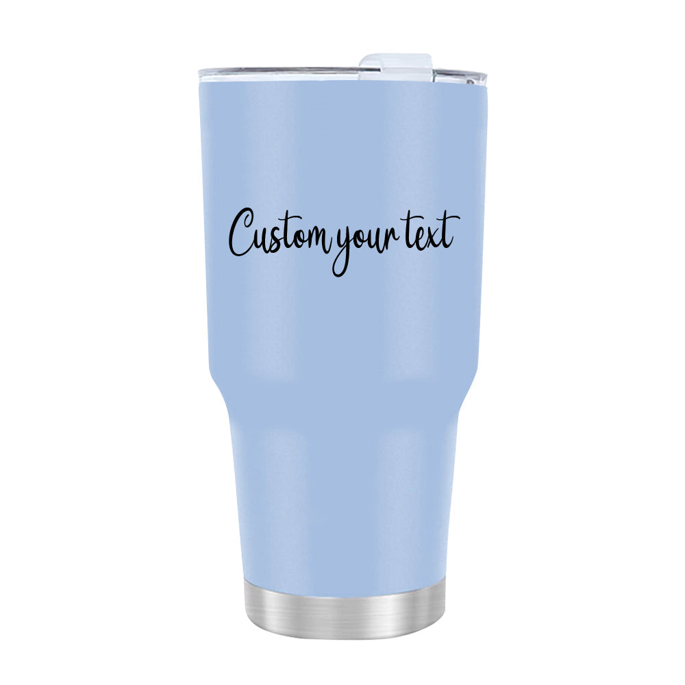 Personalized Text Insulated Mug Custom 30oz Travel Cup with Lid Gift for Couple Family Friends