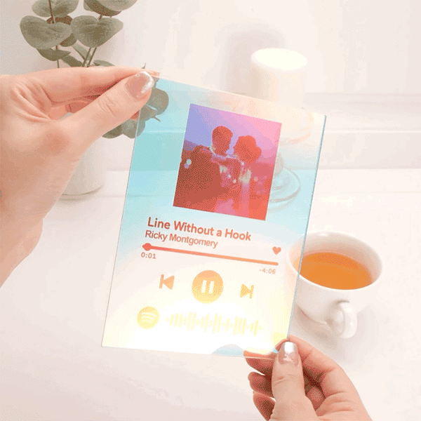 Personalized Photo Holographic Laser Plaque Custom Spotify Code Christmas Gift - mycustomtirecover