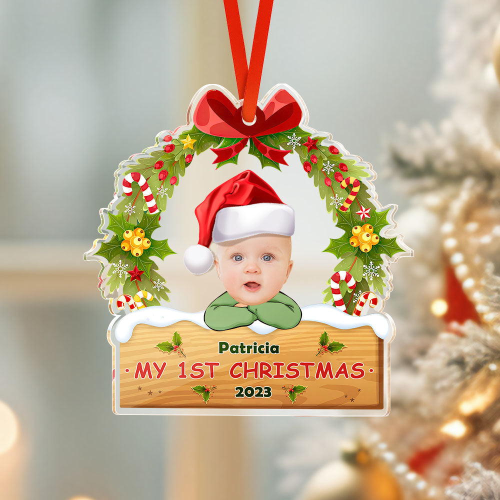 Custom Face Christmas Tree Ornament Baby's First Christmas Gift