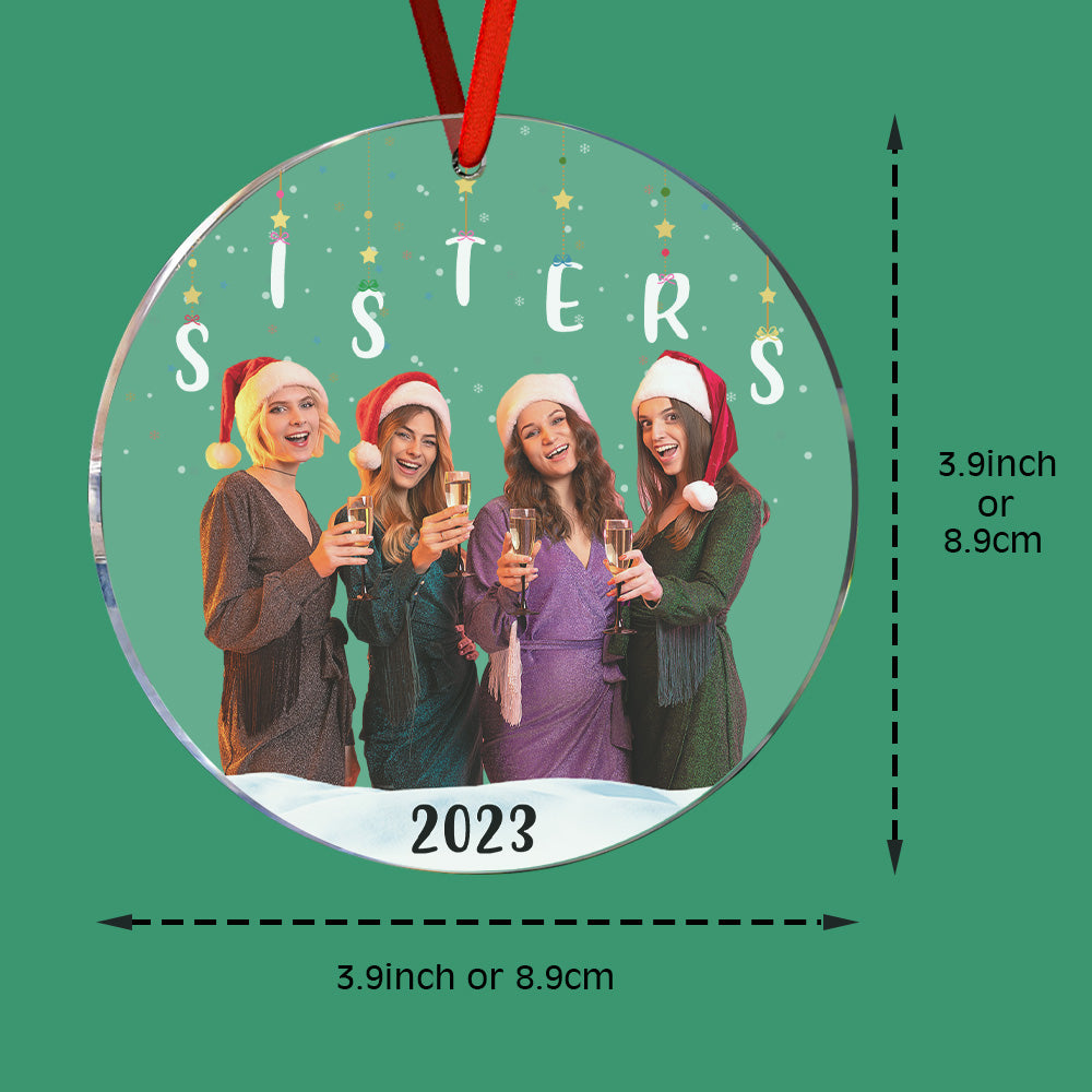 Personalized Photo Christmas Ornament Christmas Gift Sisters Siblings Family Brothers