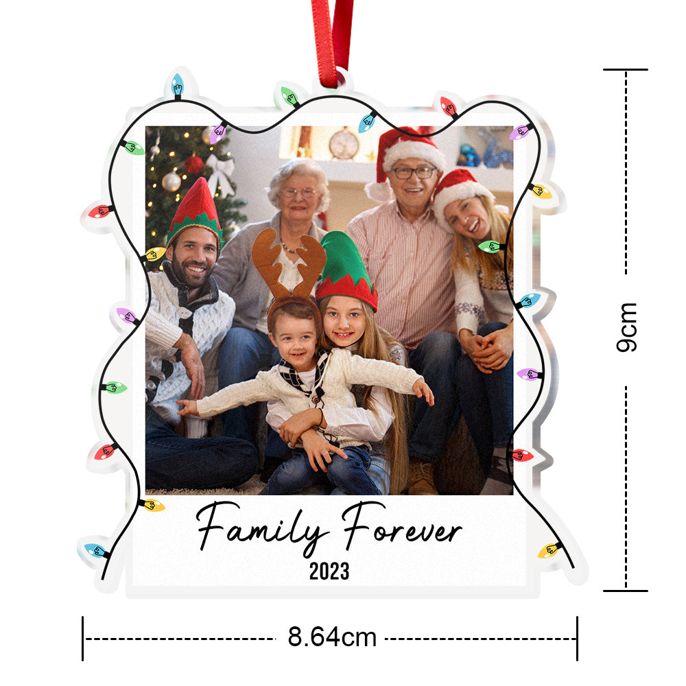 Custom Family Photo Christmas Tree Ornament Personalized Name Christmas Gift