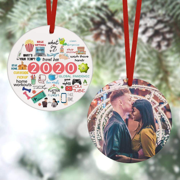 Custom Christmas Ornament Christmas Gifts 2 Sided - 2020 Annual Events(8cm x 8cm)