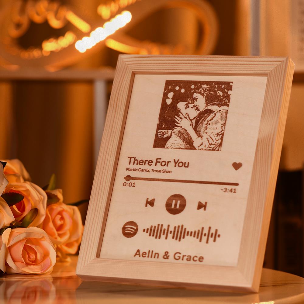 Spotify Frame 7â€?- Custom Spotify Code Music Frame Engraved Wooden Frame Gift for lovers