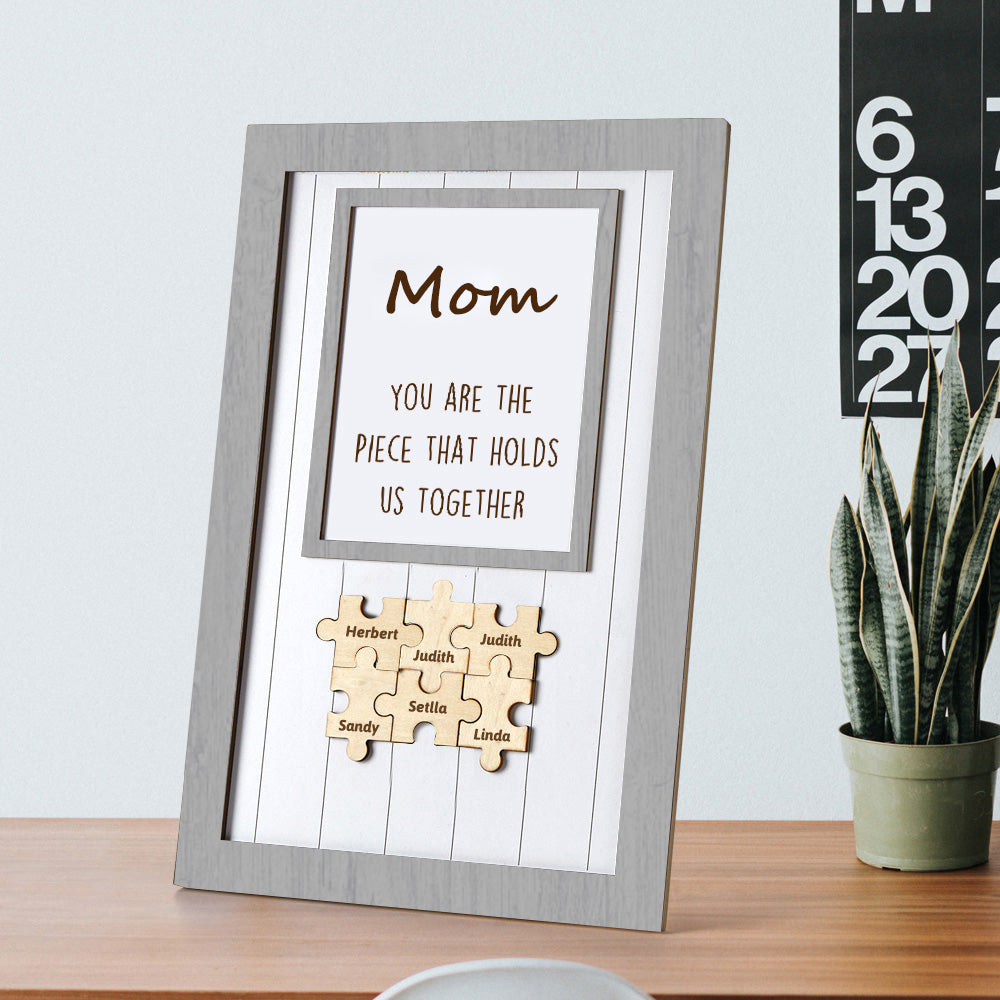 Mother's Day Jigsaw Puzzle Personalized Engraved Name Decor Gift for Mother