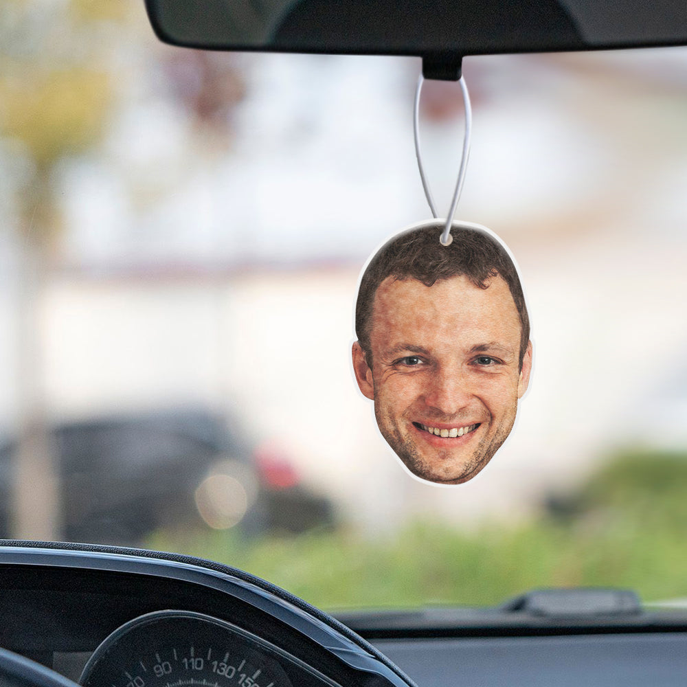 Custom Funny Car Air Freshener with Your Face Rearview Mirror Ornament Christms Gift