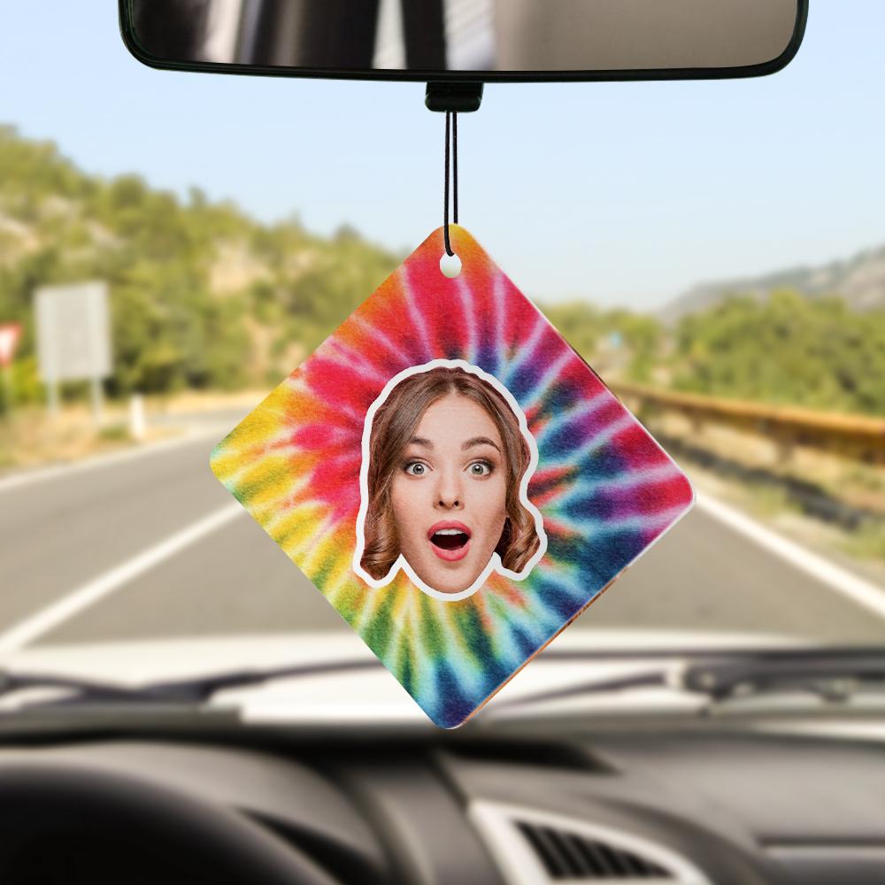 Custom Air Freshener for Car with Picture Personalized New Driver Gifts Tie Dye