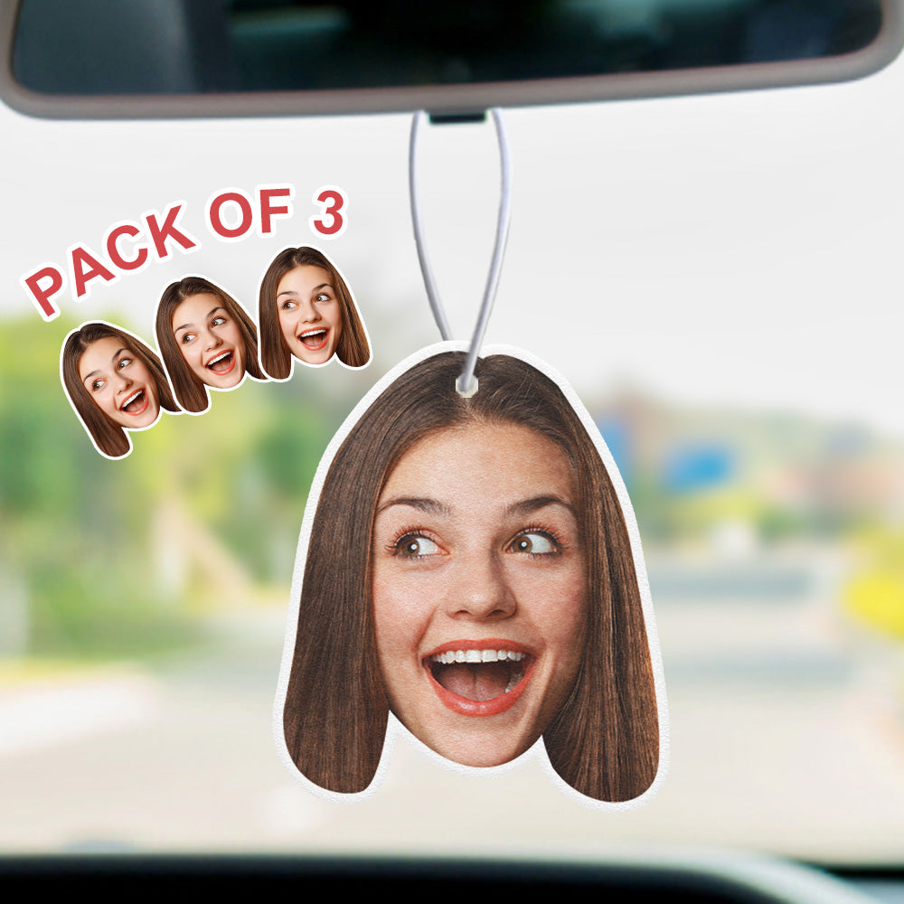 Custom Face Car Air Freshener Rearview Mirror Ornament 3PCS Funny Air Freshener Gifts