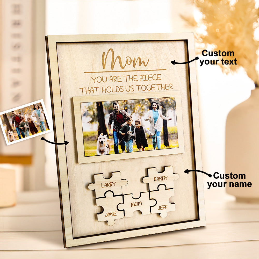 Personalized Family Member Sign Mother's Day Puzzle Frame Gift for Mom