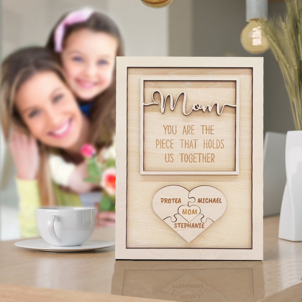 Personalized Puzzle Plaque Mom You Are the Piece That Holds Us Together Mother's Day Gift