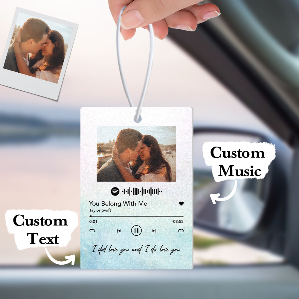 Custom Spotify Car Air Freshener Personalized Photo Music Song Air Freshener Gifts for Him