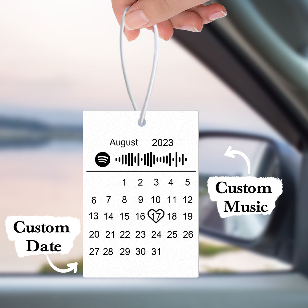 Custom Calendar Spotify Car Air Freshener Personalized Music Song Air Freshener Gifts for Him