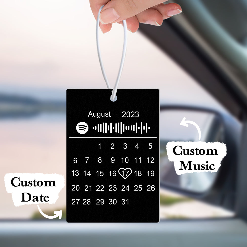 Custom Calendar Spotify Car Air Freshener Personalized Music Song Air Freshener Gifts for Him