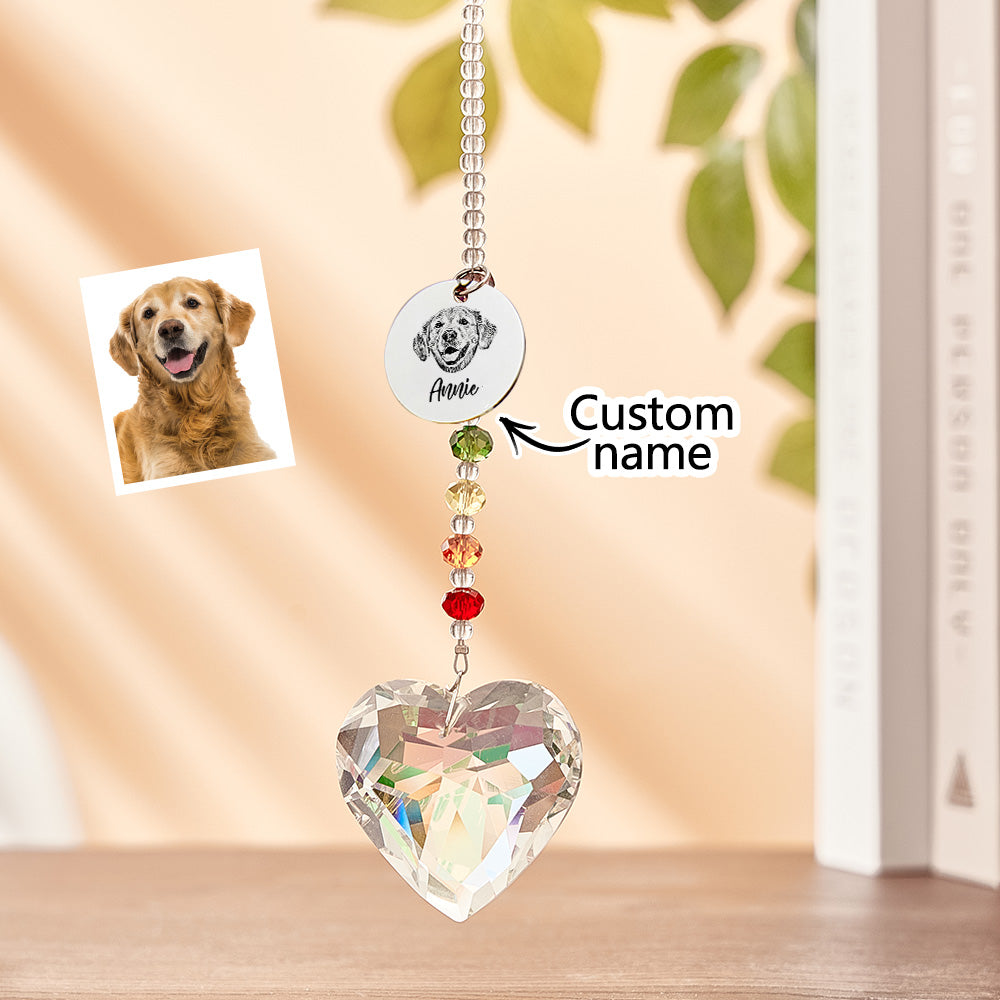 Custom Rainbow Suncatcher Pet Memorial Crystal Rainbow Bridge Gift for Pet Lovers