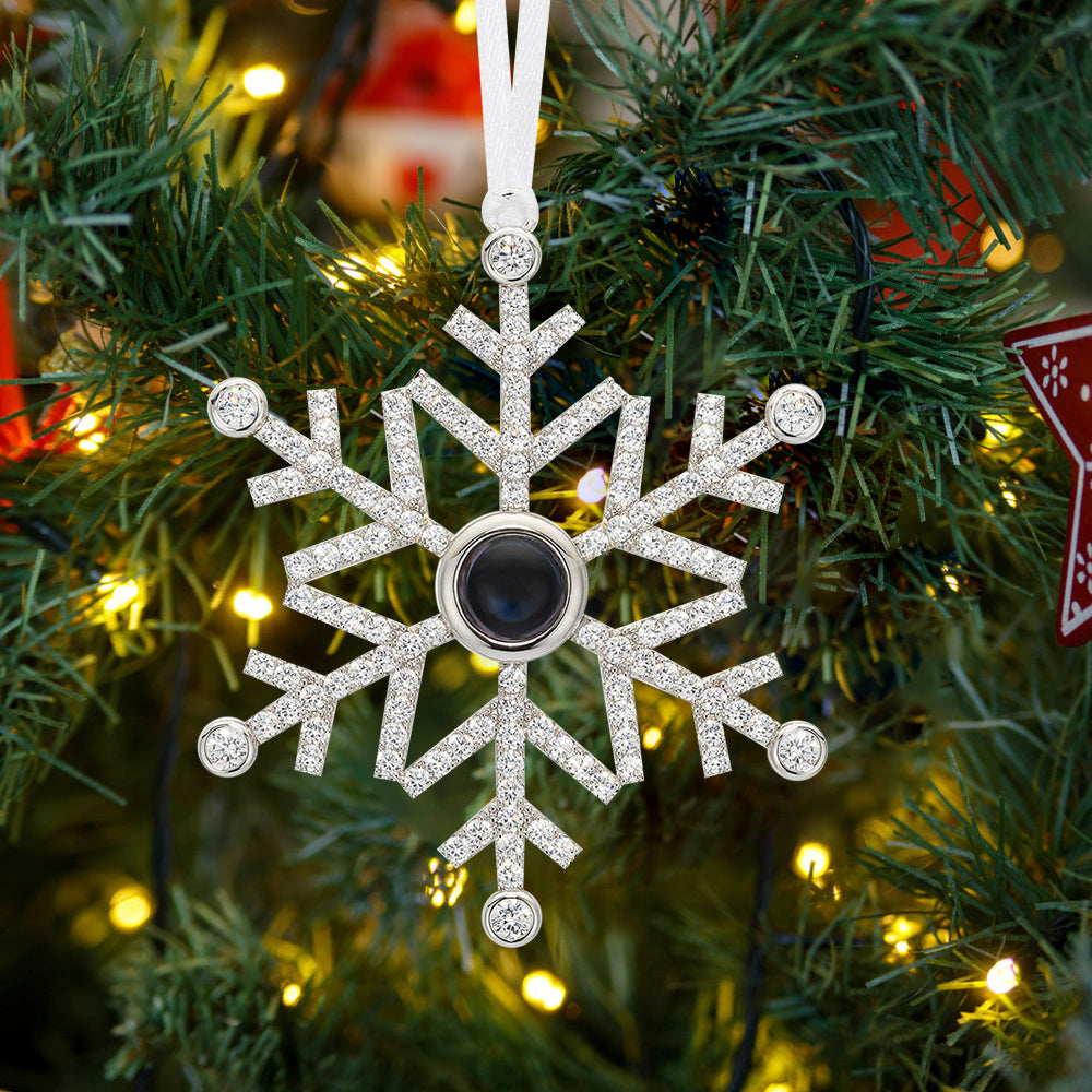 Personalized Projection Ornament Custom Photo Snowflake Christmas Ornament Gifts