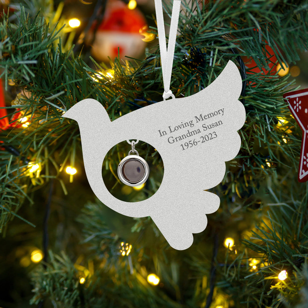Personalized Projection Ornament Custom Photo Bird Ornament for Memorial Gifts