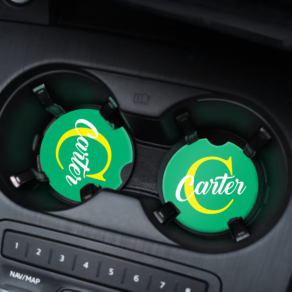 Personalized Car Gifts Custom Car Cup Holder Coasters For Him