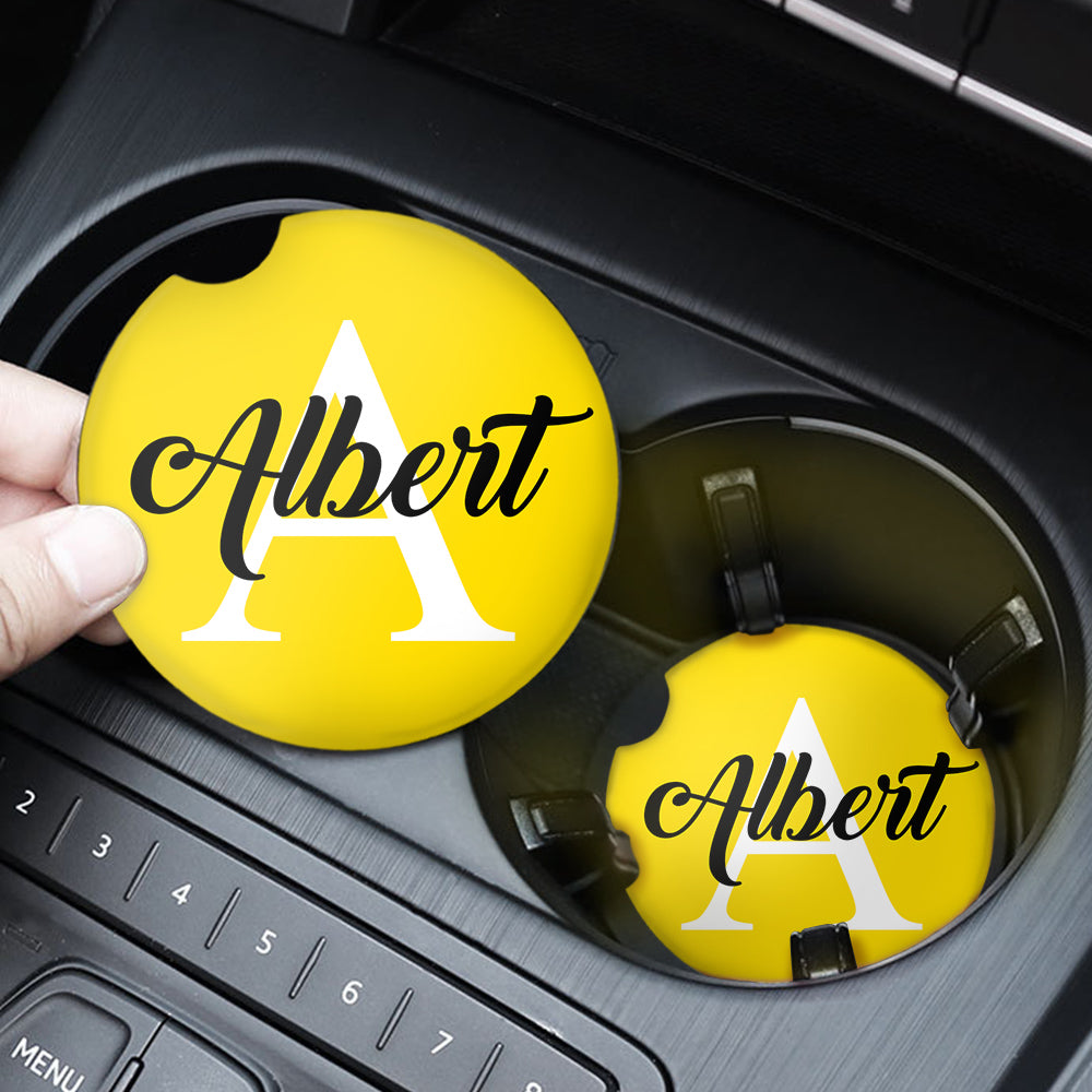 Personalized Absorbant Car Drink Holder Coasters For Him Her