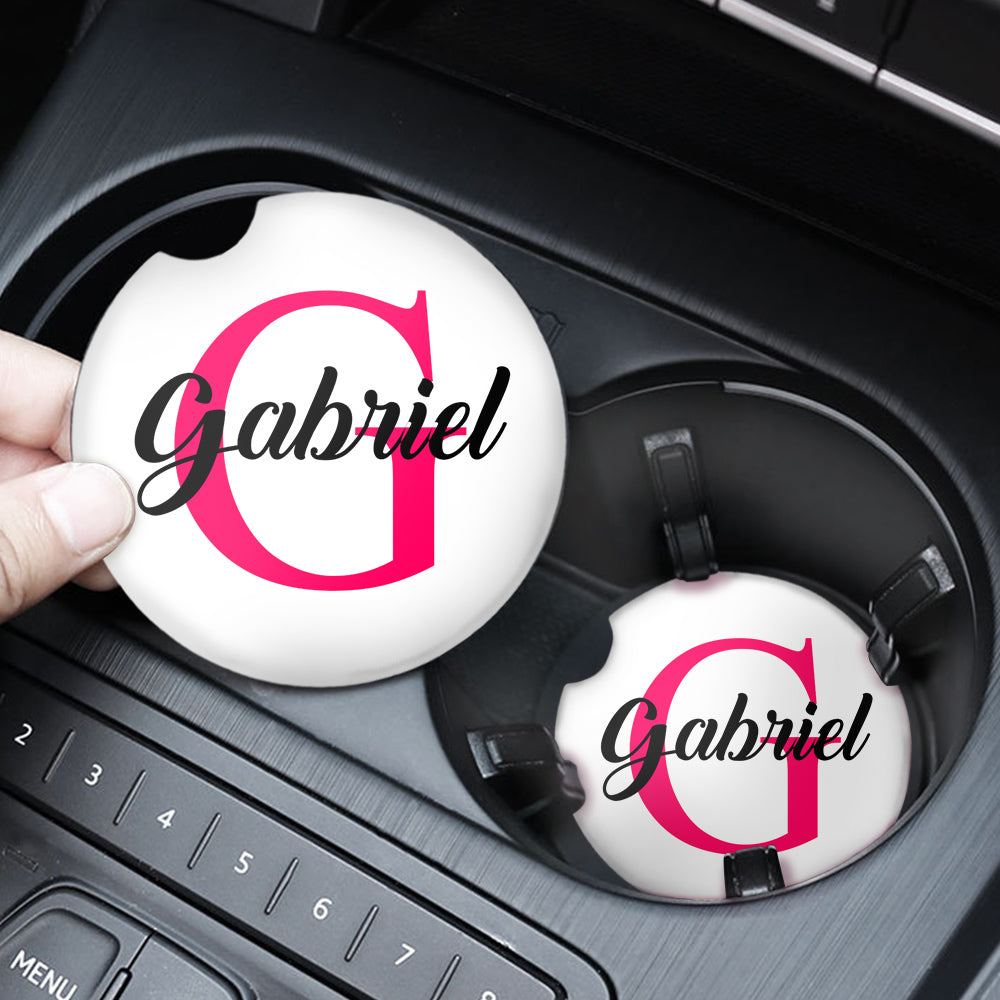 Personalized Absorbant Car Drink Holder Coasters For Him Her