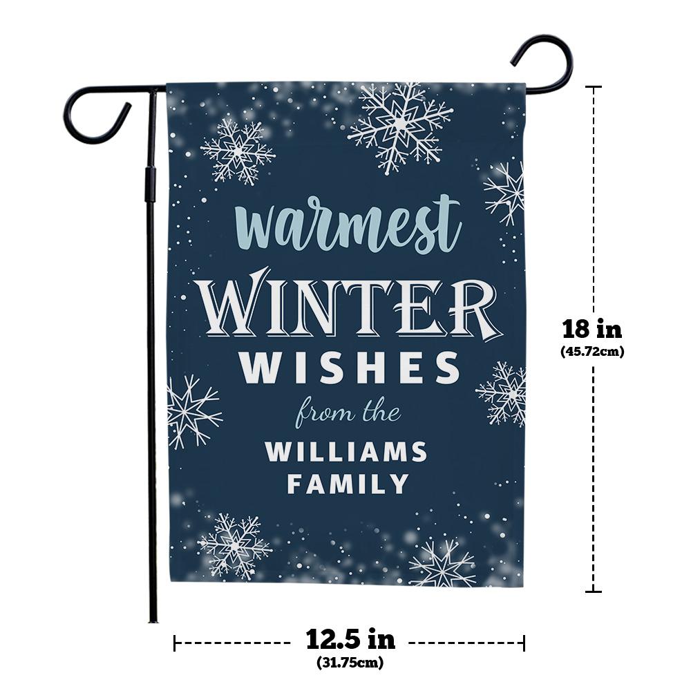 Custom Outdoor Winter Family With Your Text Garden Flag