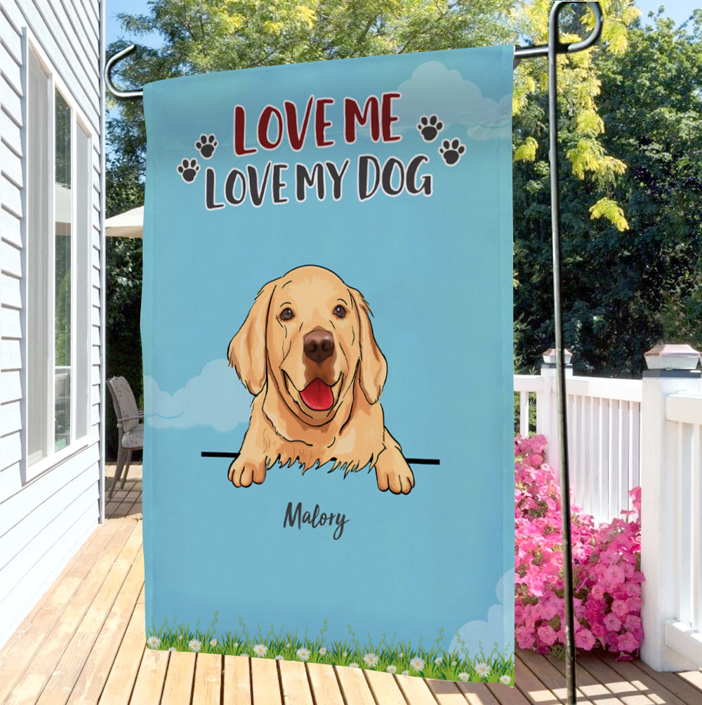 Personalized Dog Garden Flag With Choose Dog Name