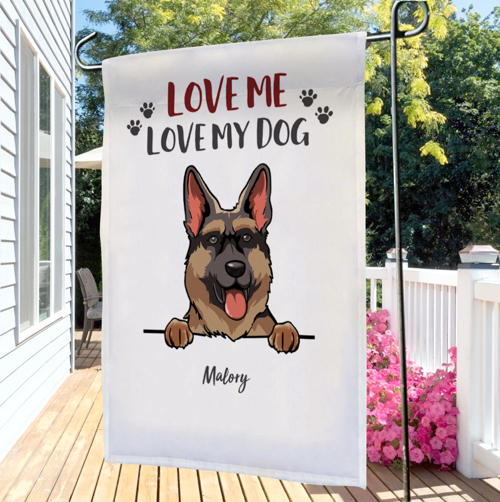 Custom Dog Garden Flag Personalized Name And Breed Choose Dog