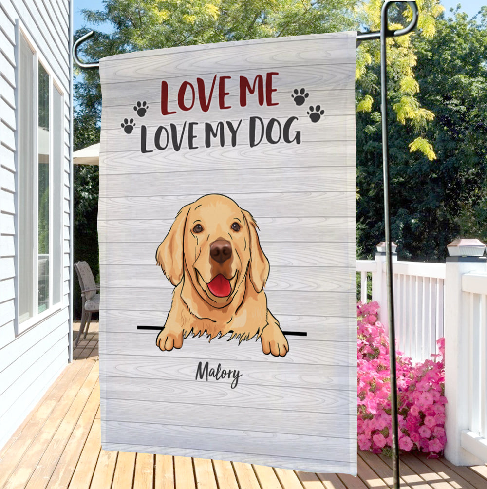 Custom Name Garden Flag With Personalized Choose Dog Number