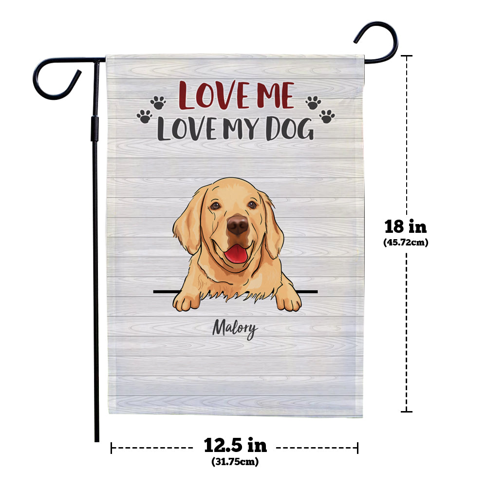 Custom Name Garden Flag With Personalized Choose Dog Number