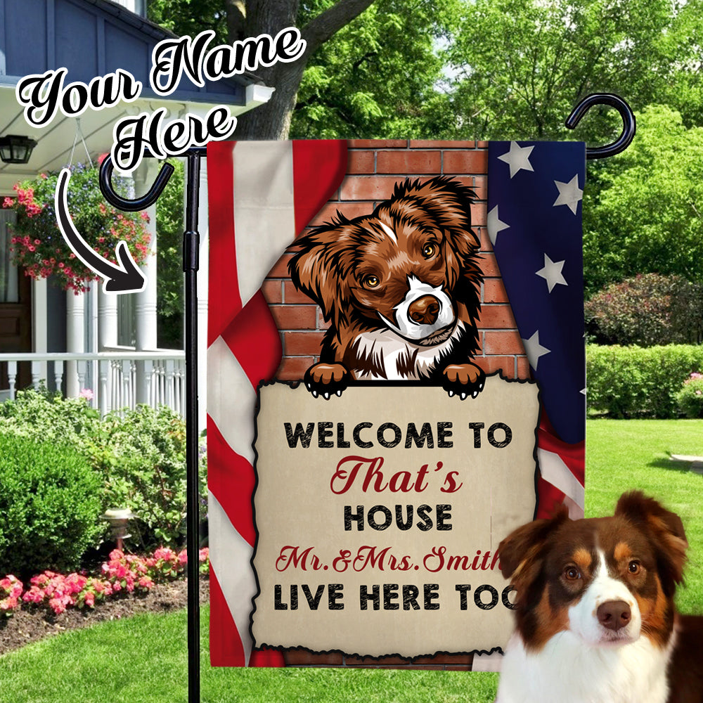 Custom Dog Name Garden Flag Choose Different kinds of Dogs Outdoor Courtyard Flag  (12in x 18in)