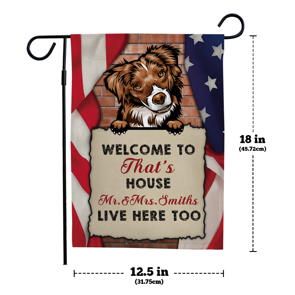 Custom Dog Name Garden Flag Choose Different kinds of Dogs Outdoor Courtyard Flag  (12in x 18in)