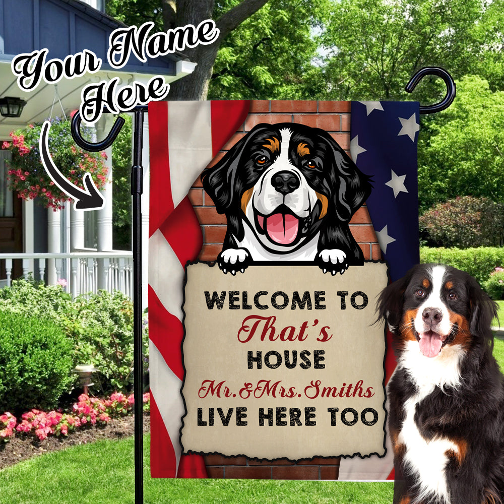 Custom Dog Name Garden Flag Choose Different kinds of Dogs Personalized Outdoor Courtyard Flag  (12in x 18in)