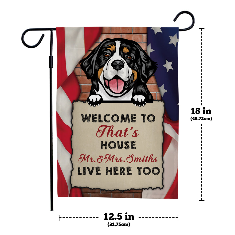 Custom Dog Name Garden Flag Choose Different kinds of Dogs Personalized Outdoor Courtyard Flag  (12in x 18in)