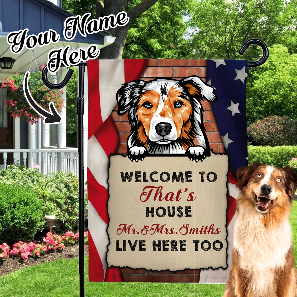 Garden Flag Choose Different kinds of Dogs With Custom Dog Name Personalized Outdoor Courtyard Flag  (12in x 18in)