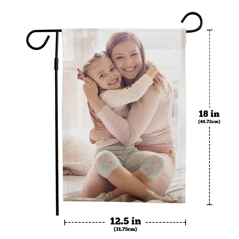 Mother's Day Gift Custom Photo Outdoor Garden Flag Personalized Courtyard Flag (12in x 18in)