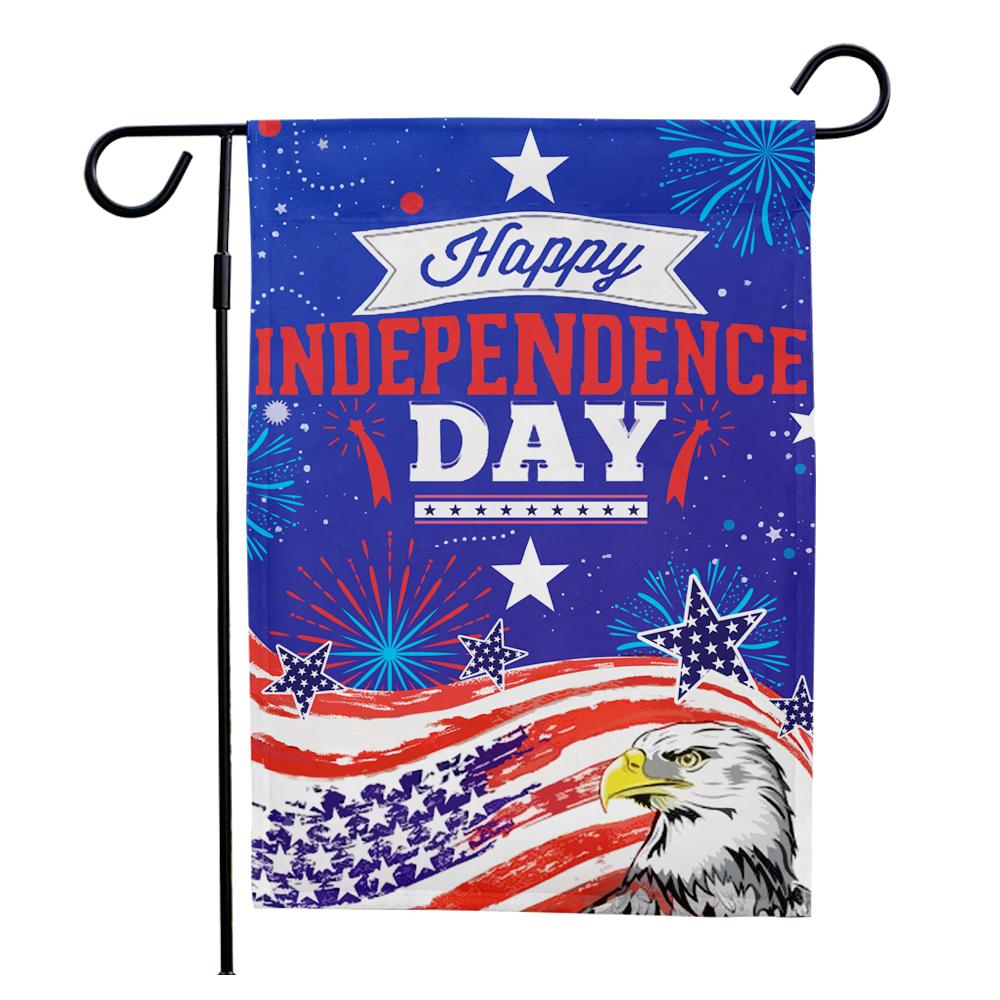 Outdoor American Eagle July 4th Independence Day USA Garden Flag (12in x 18in)