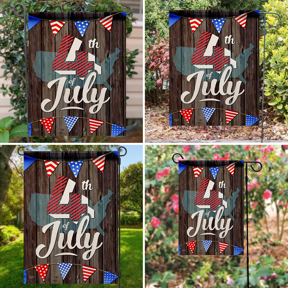 Outdoor 4th of July Americana Independence Day Garden Flag (12in x 18in)