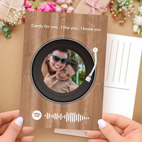 Custom Spotify Code Card Personalized Photo Scannable Spotify Music Code Spotify Card-Record Player Tape Card